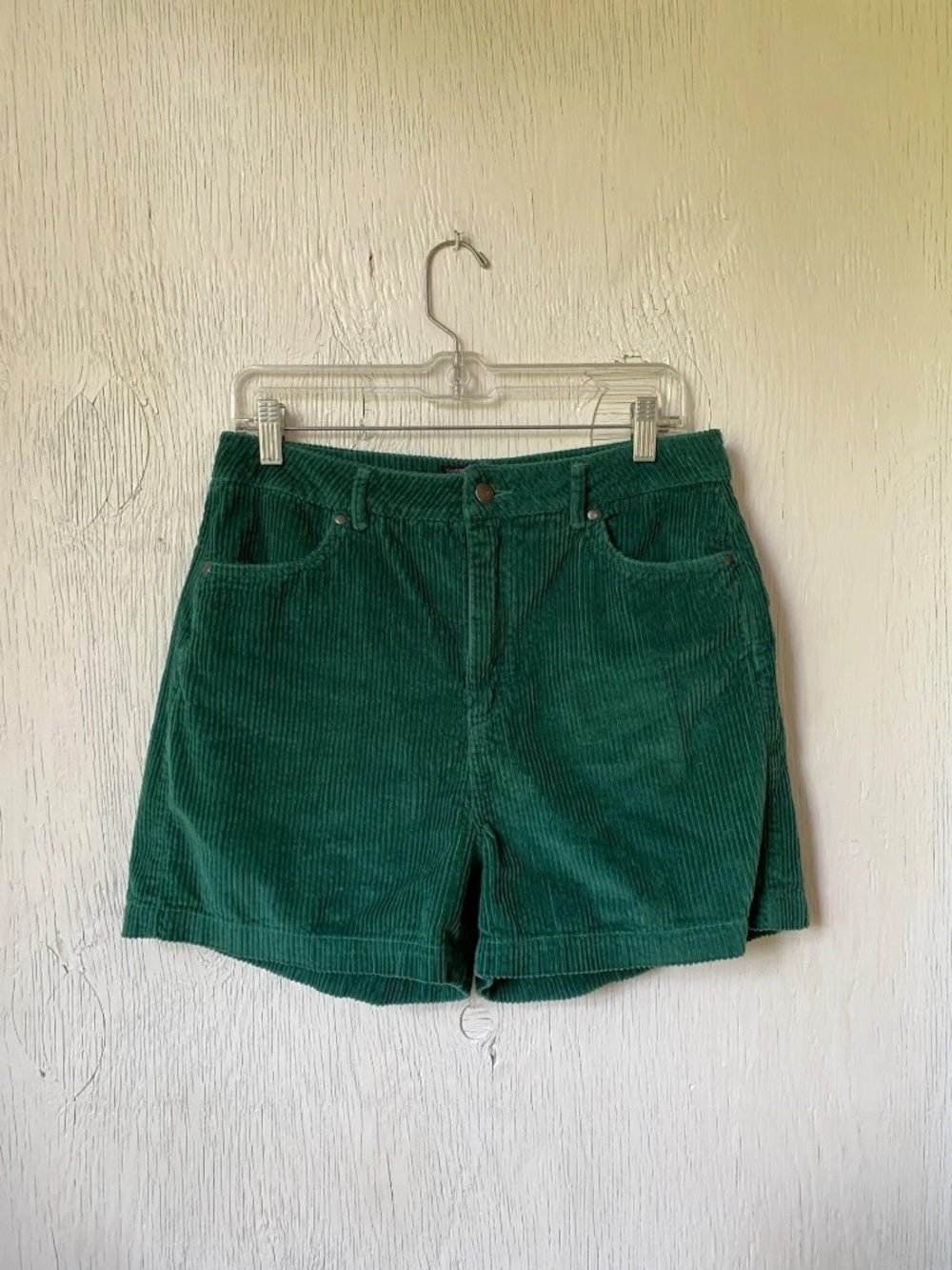 Afends green organic cotton corduroy shorts